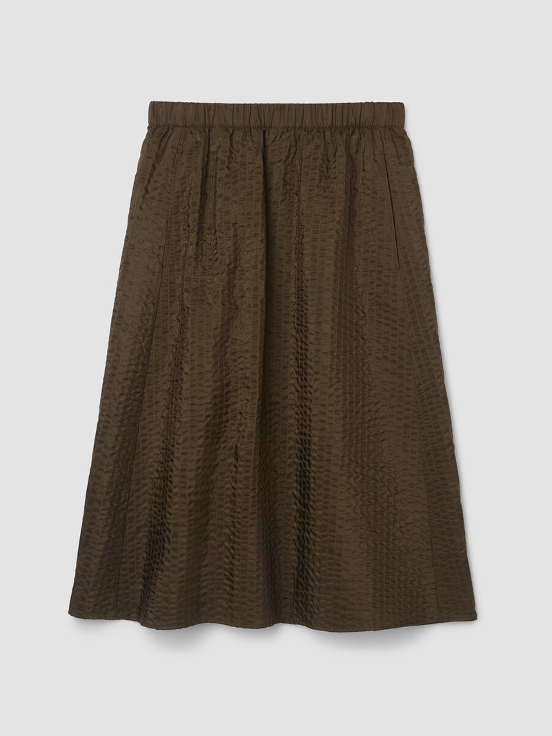 Quilted Silk A-Line Skirt 1