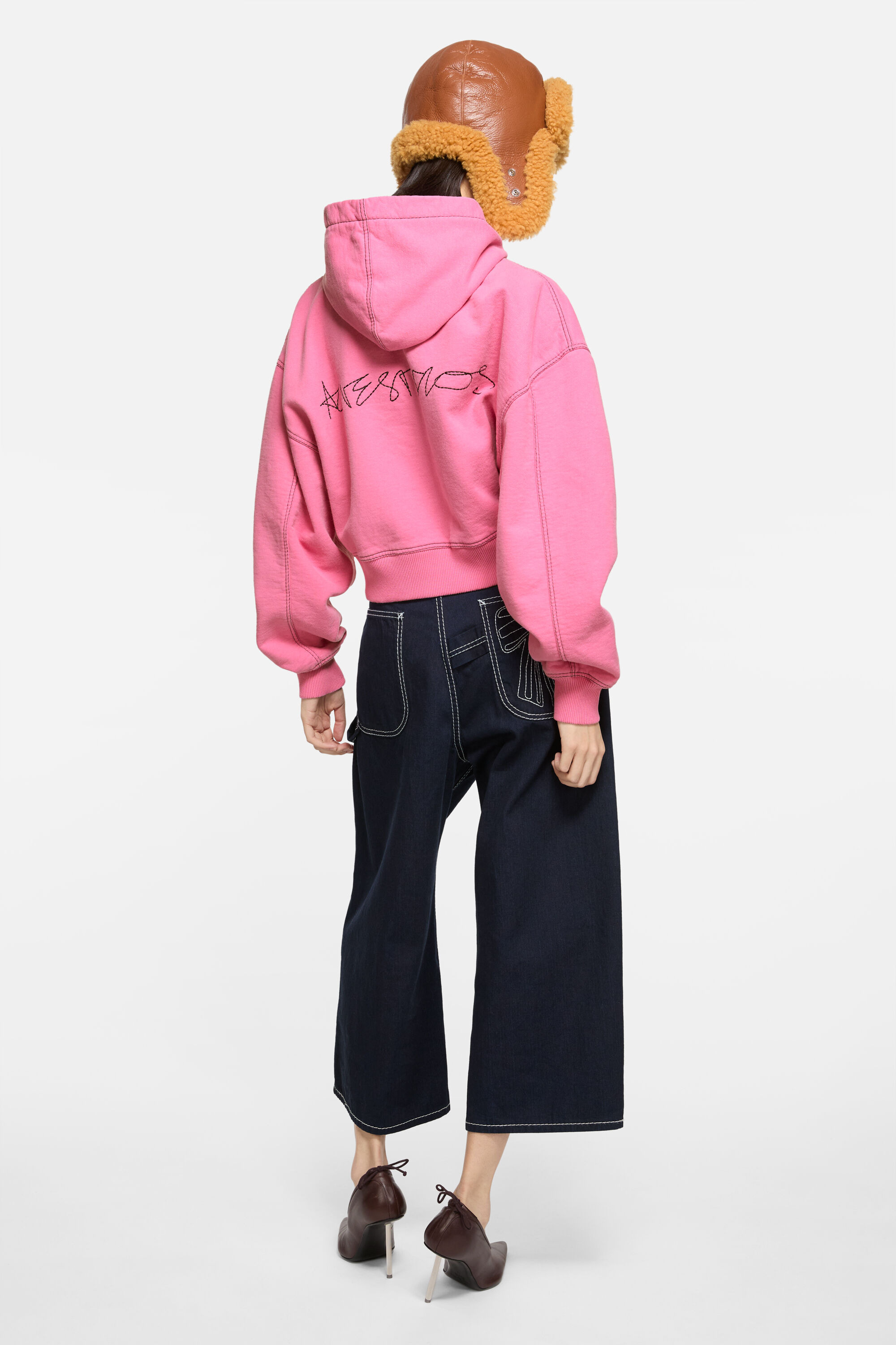 Hooded zip-up sweater - Pink - 4