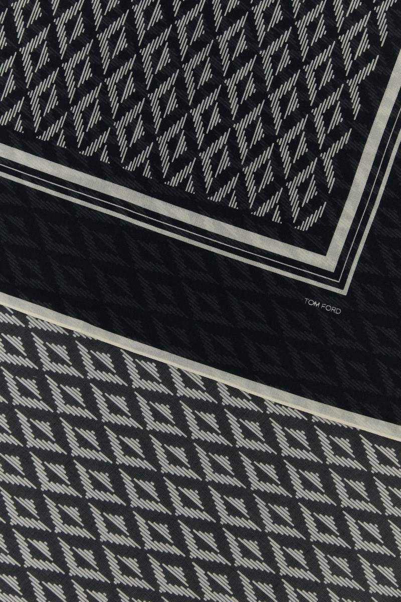 TOM FORD Printed cotton scarf outlook