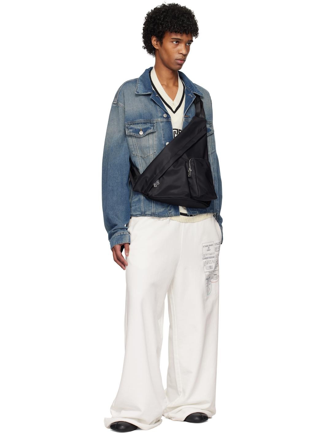 Black Triangle Sling Backpack - 4