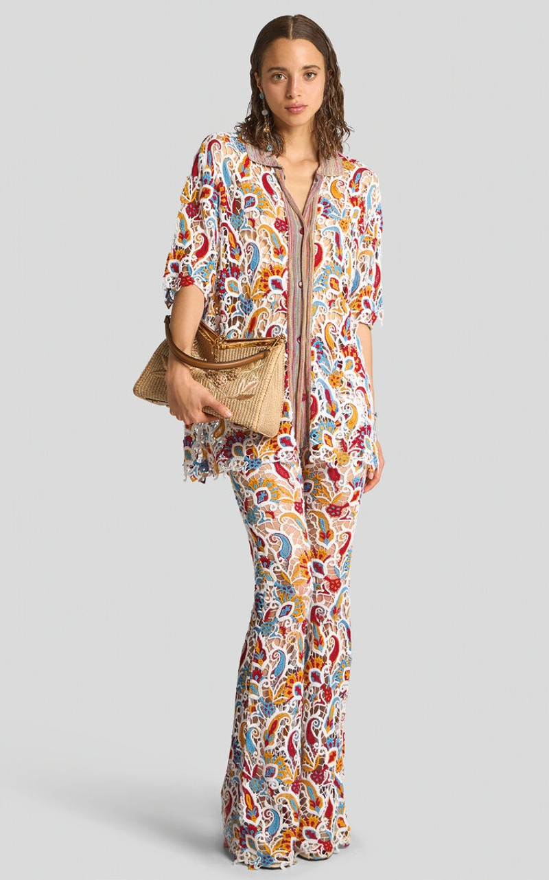 Etro Knit Lace Flare Pants multi outlook