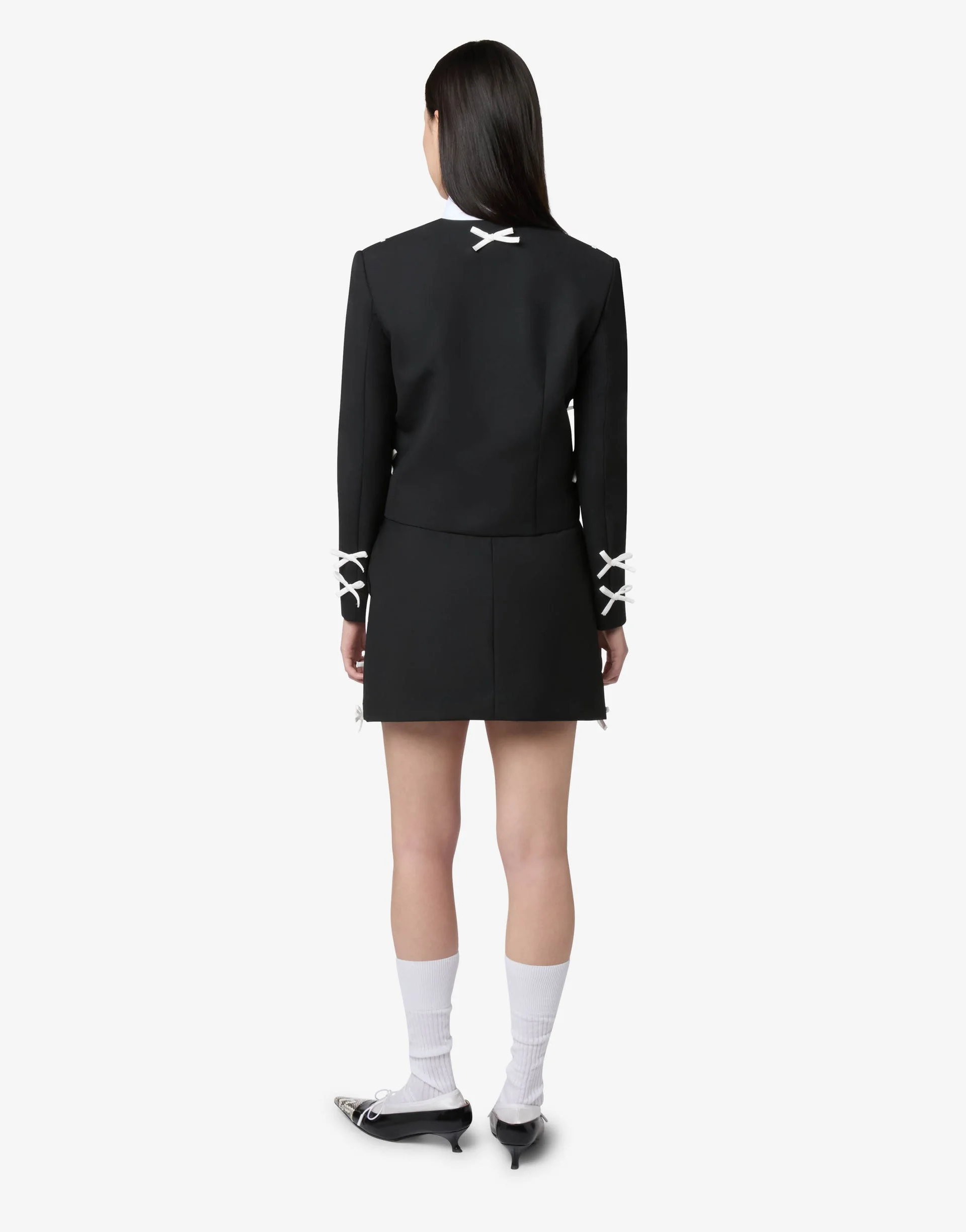 WOOL-BLEND JACKET WITH BOWS - 1