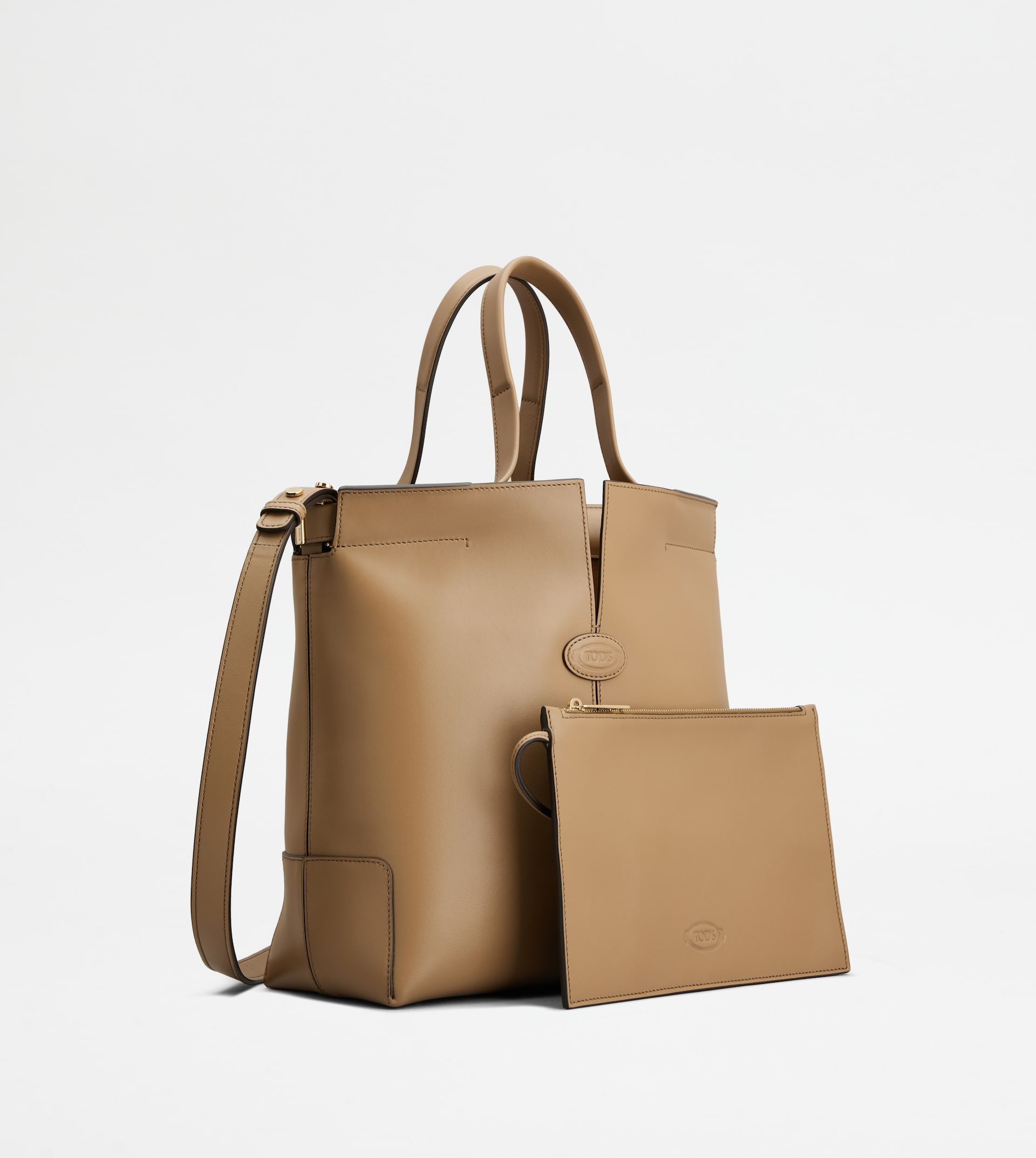TOD'S DI BAG FOLIO IN LEATHER SMALL - BROWN - 3