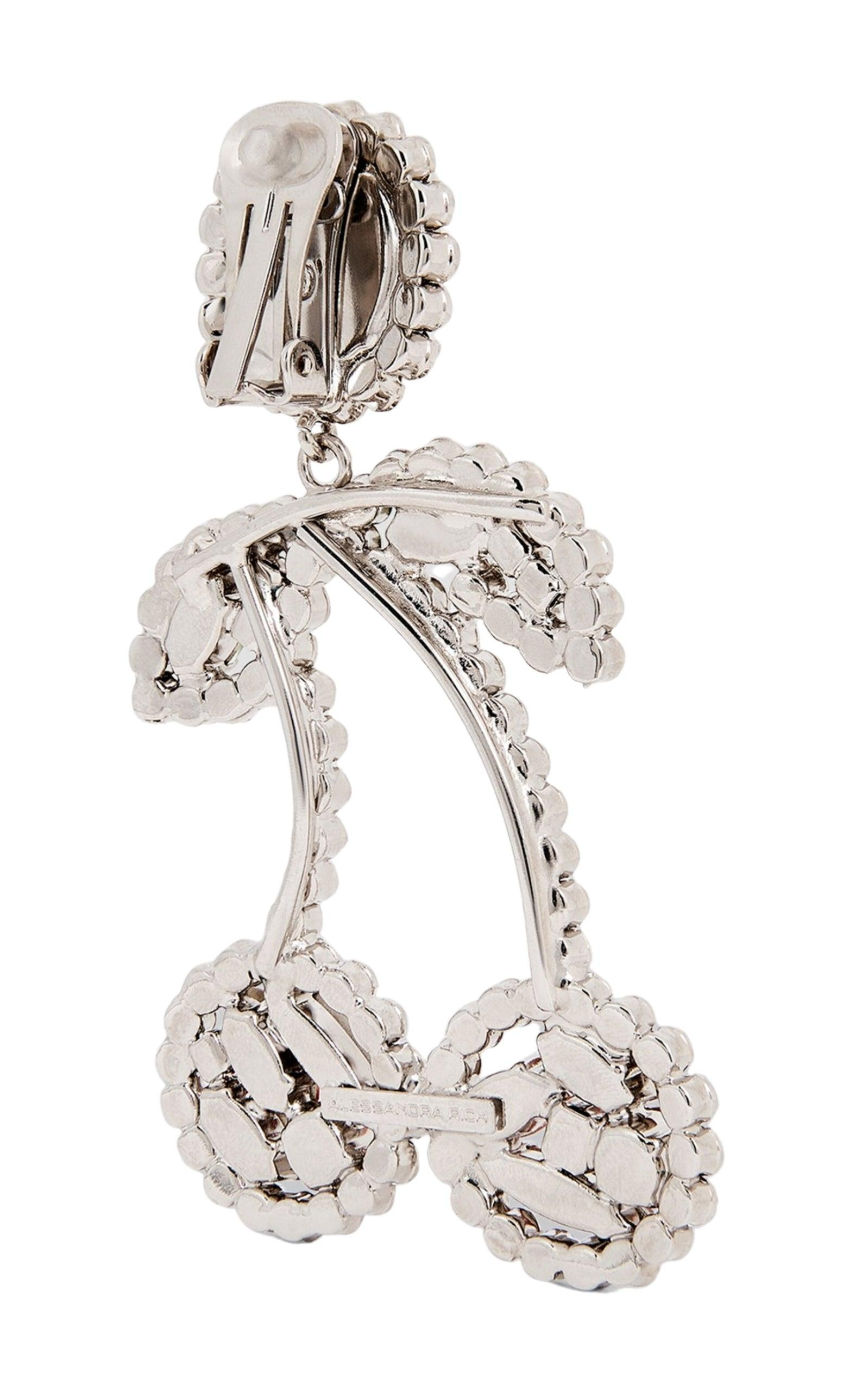 Cherry Crystal Clip-On Earrings - 3