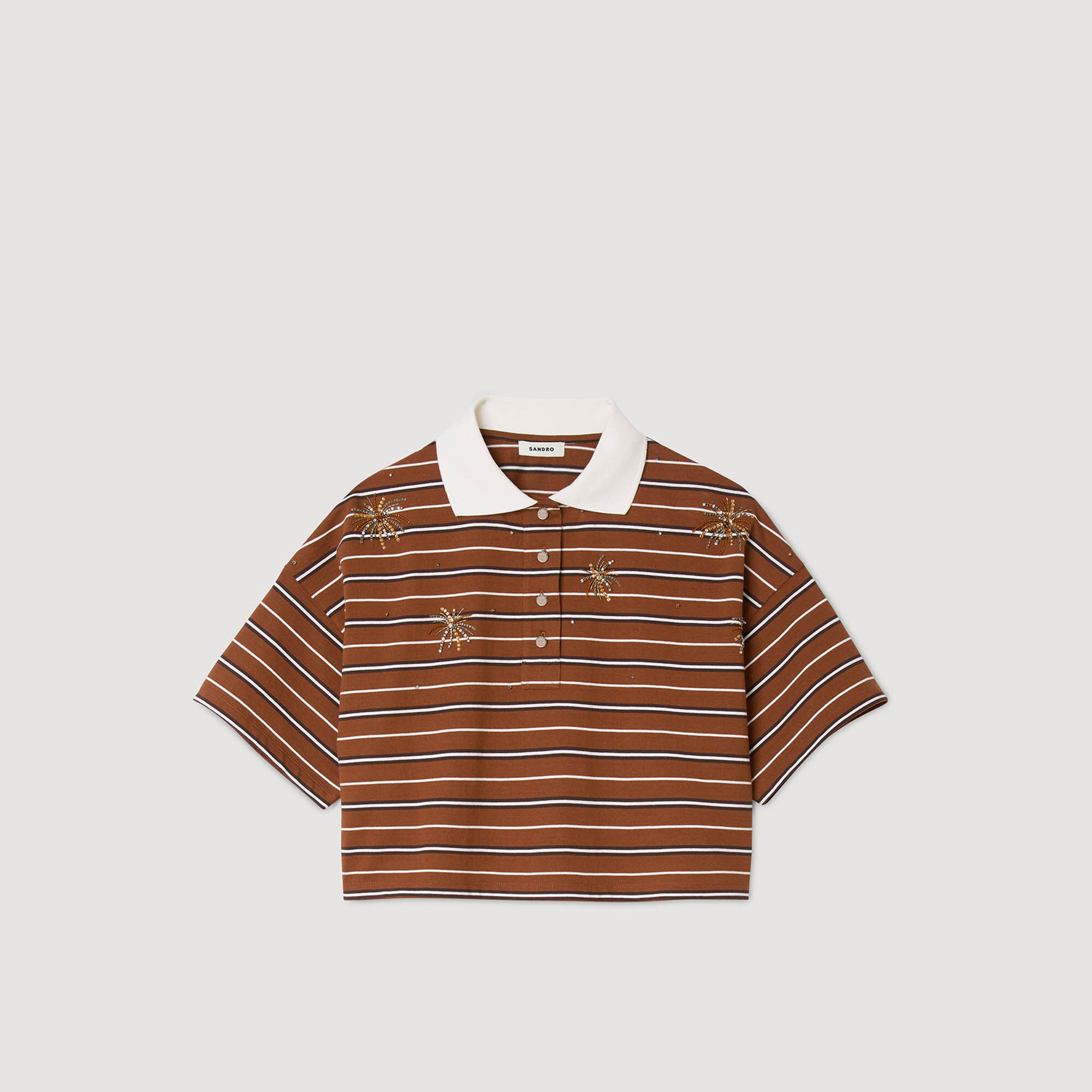 STRIPED RHINESTONE T-SHIRT - 6