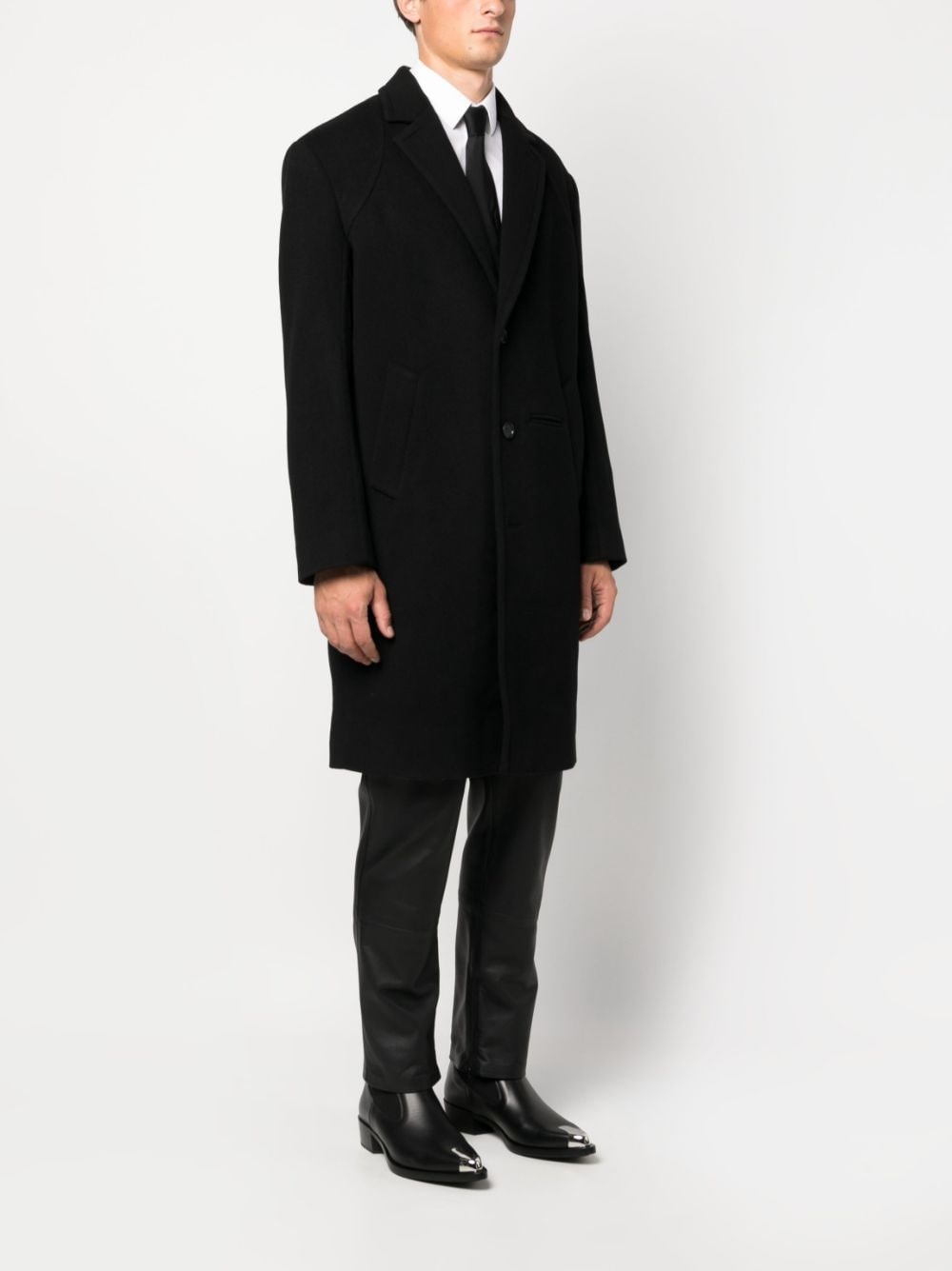 raglan sleeves wool-blend coat - 3