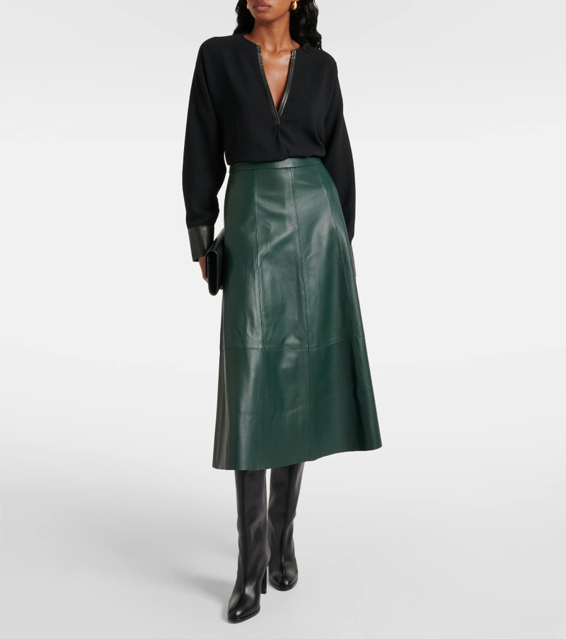 Vince Faux leather-trimmed top outlook