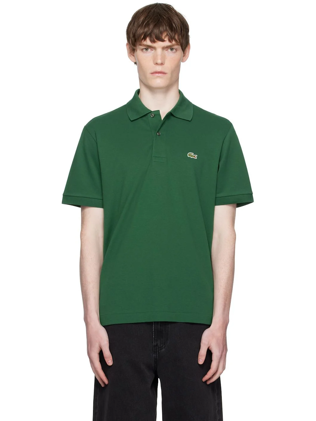 Green Classic Fit L.12.12 Light Piqué Polo - 1
