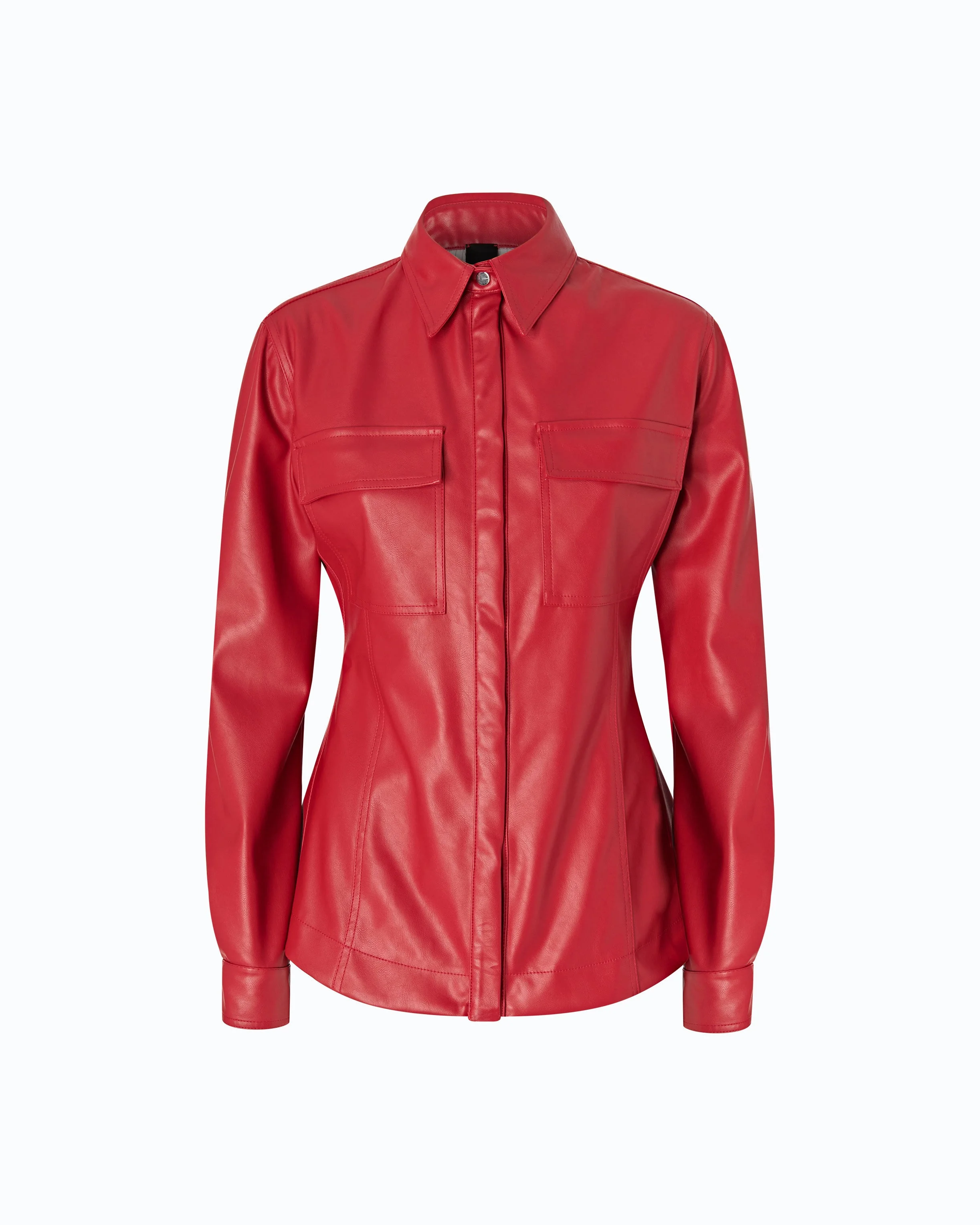 NAPPA LEATHER-EFFECT COATED SHIRT - 1