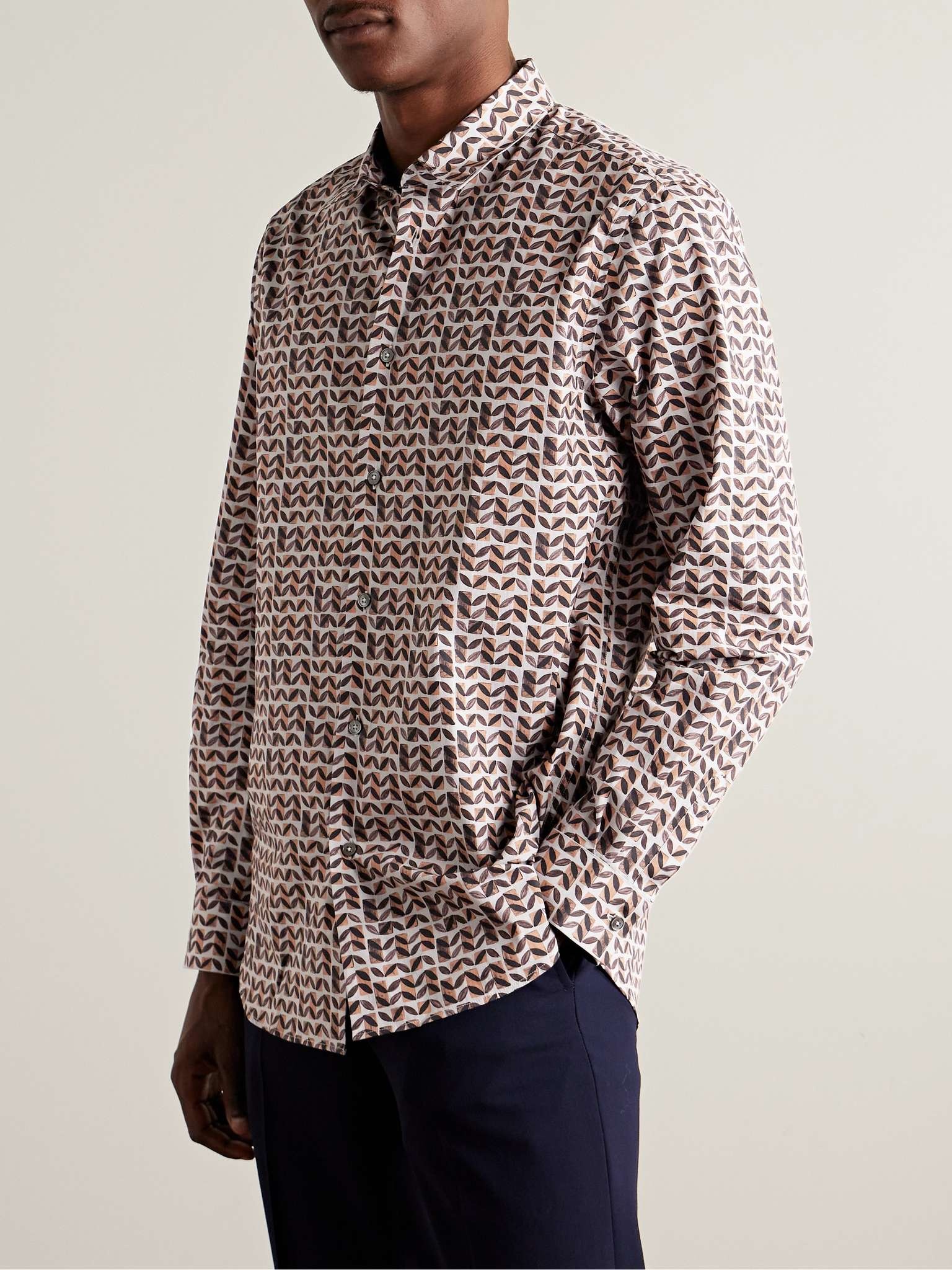 Printed Cotton-Poplin Shirt - 3