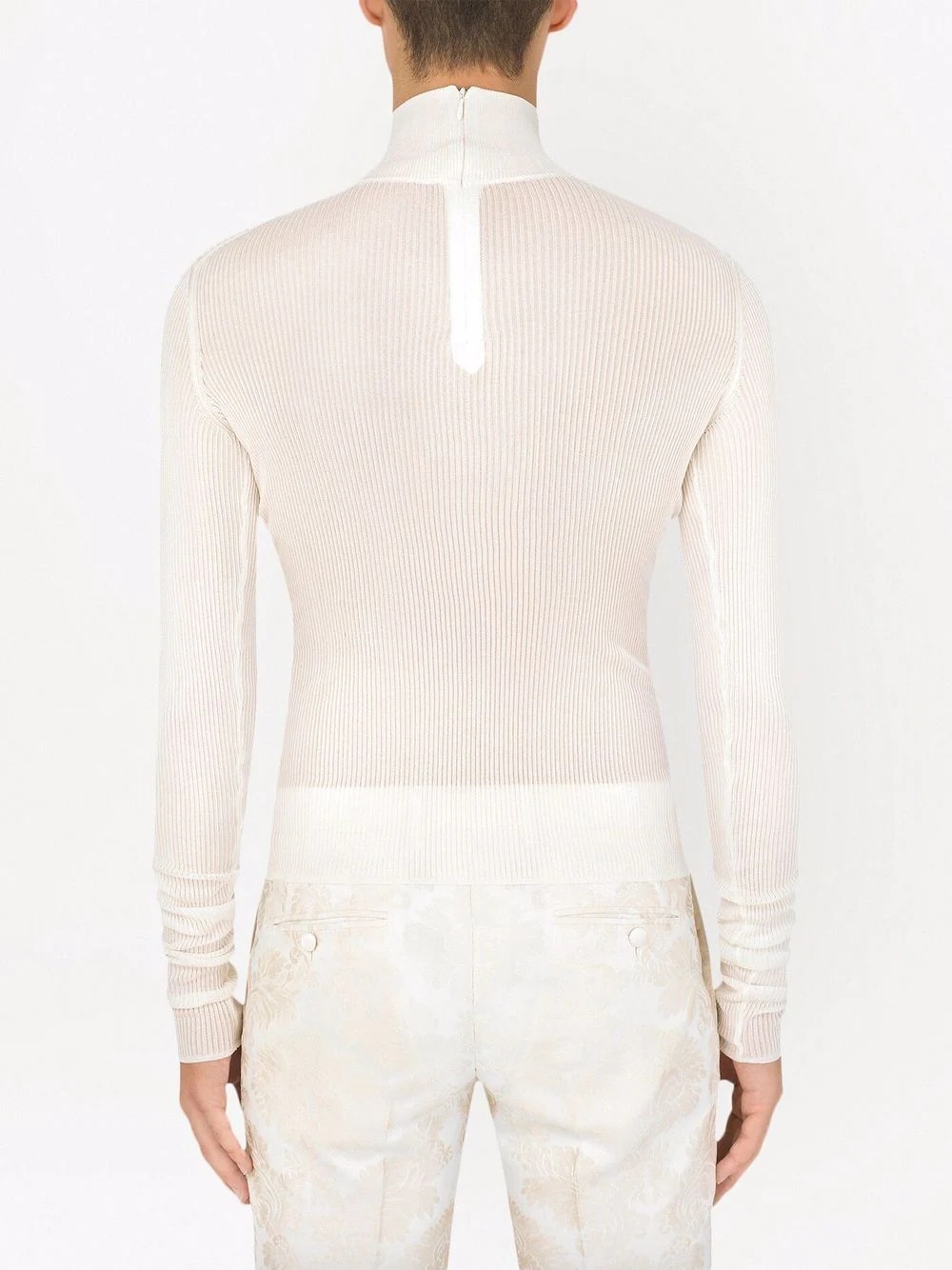 ribbed long-sleeve knit top - 4