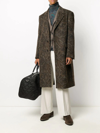 Etro paisley-print mid-length coat outlook