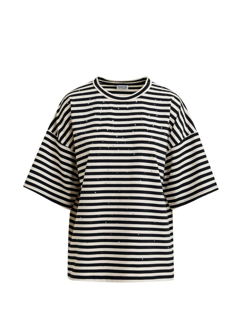 striped strass T-shirt 1
