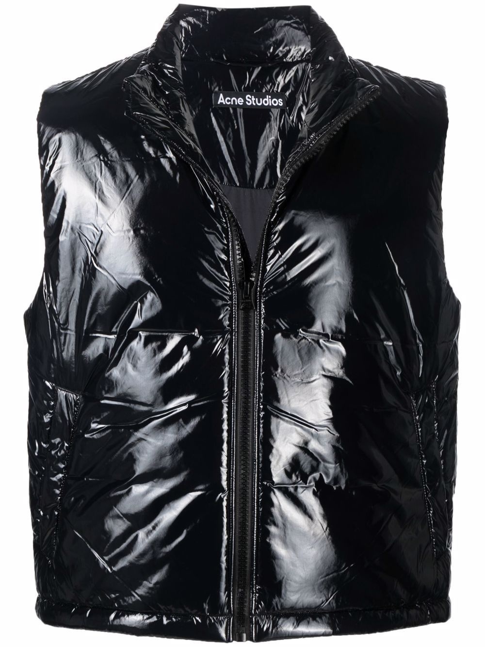 logo-patch padded gilet - 1