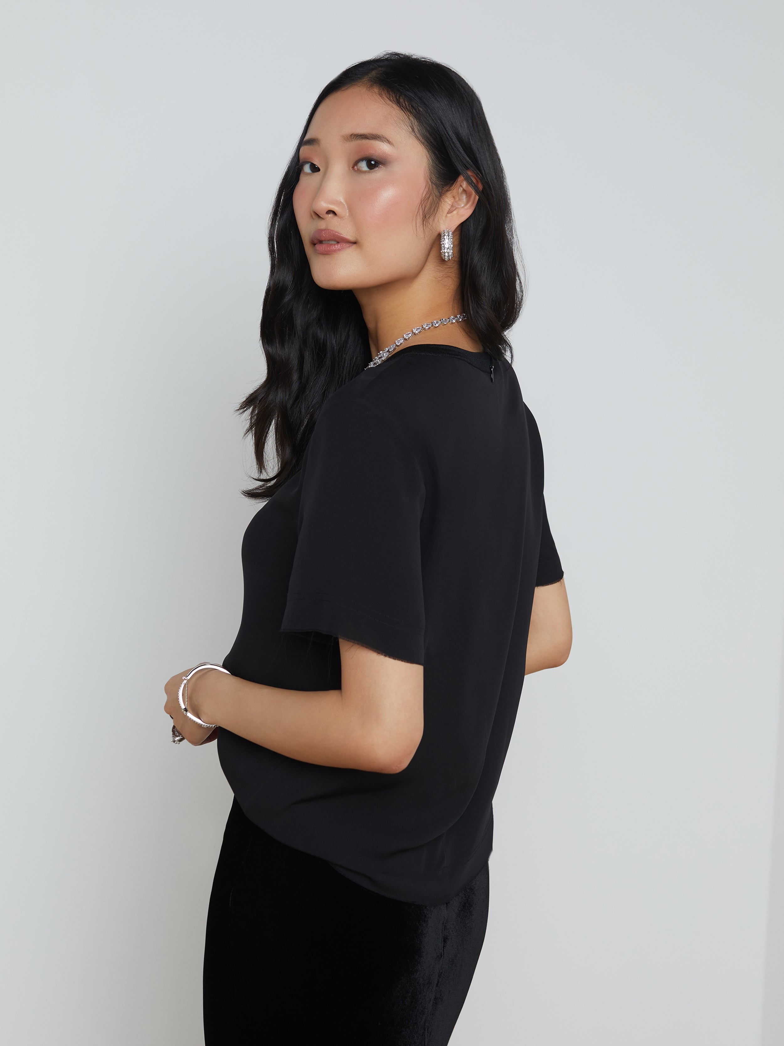 Suzette Silk Raw-Hem Tee - 6