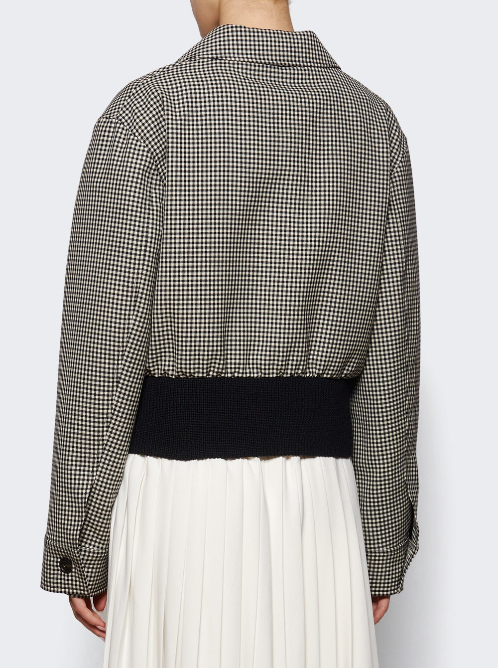 Micro Check Jacket Black And White - 4