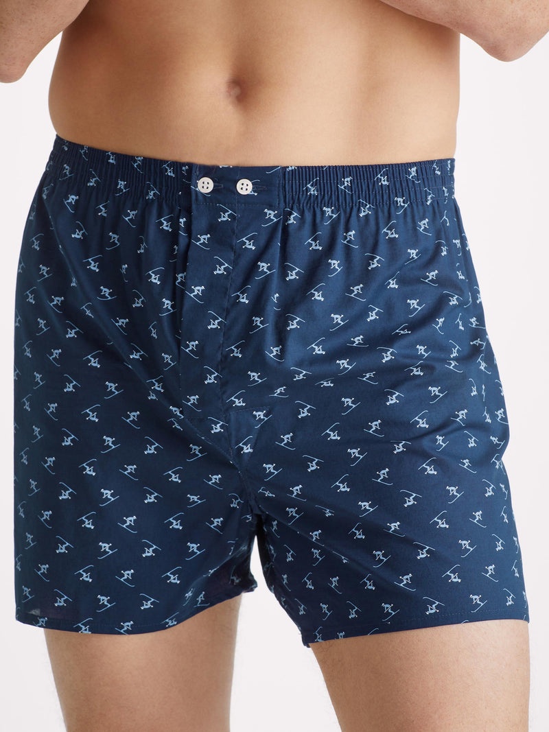 Men's Classic Fit Boxers Nelson 95 Cotton Batiste Blue - 2
