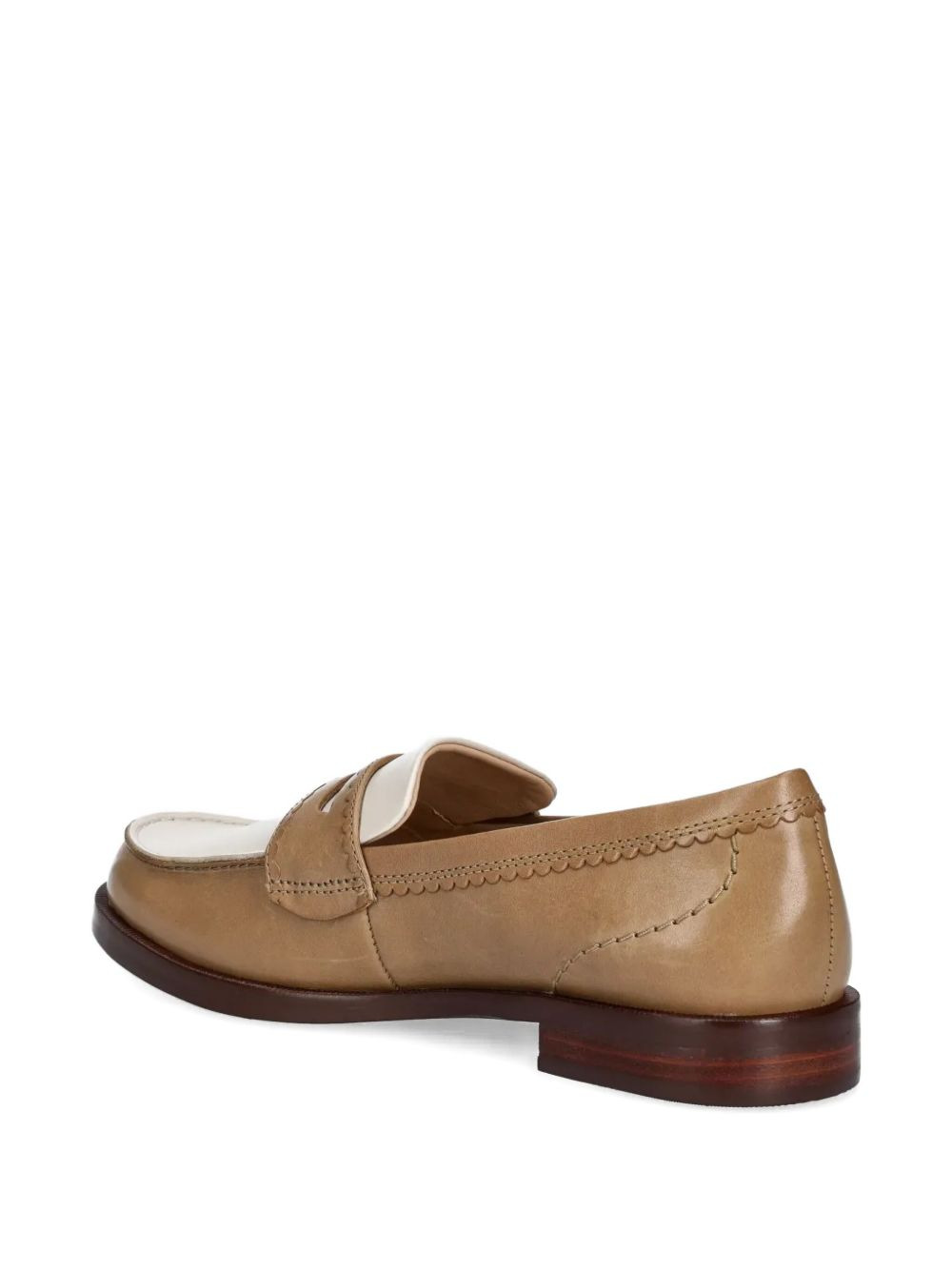 two-tone leather loafers - 3