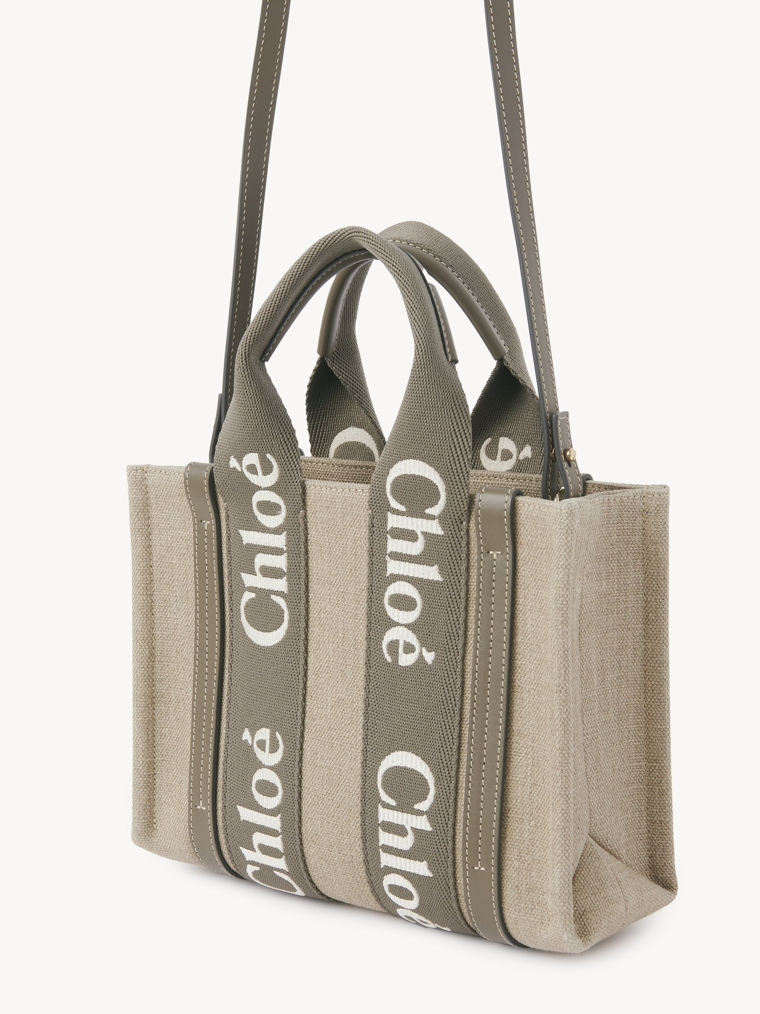 SMALL WOODY TOTE BAG IN LINEN - 3