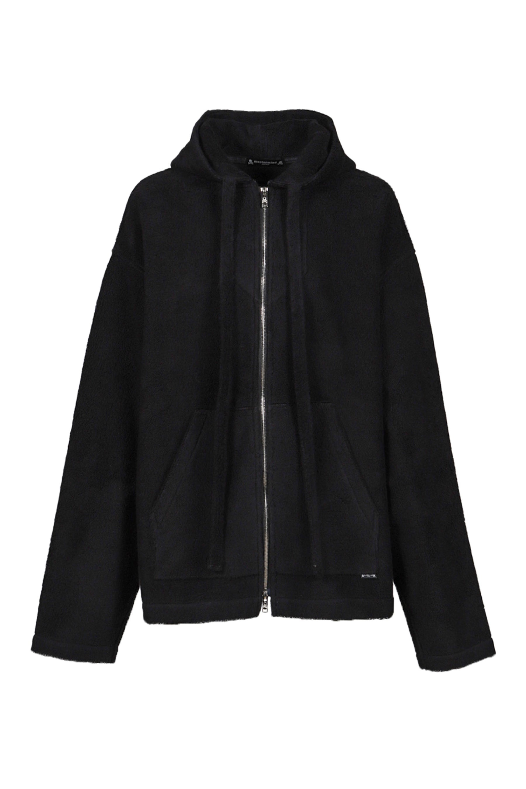 TERRY JACQUARD ZIP-UP MEXICAN PARKA / BLK - 1