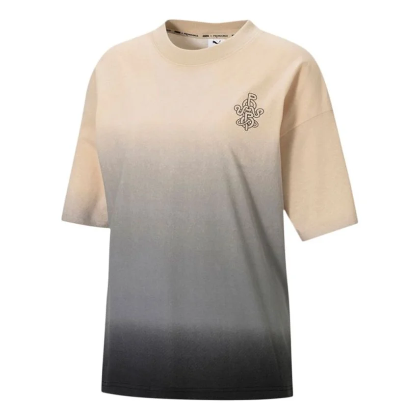(WMNS) PUMA x PRONOUNCE W Graphic Tee Tie-dyed Causual Sports Female Khaki 532149-20 - 1