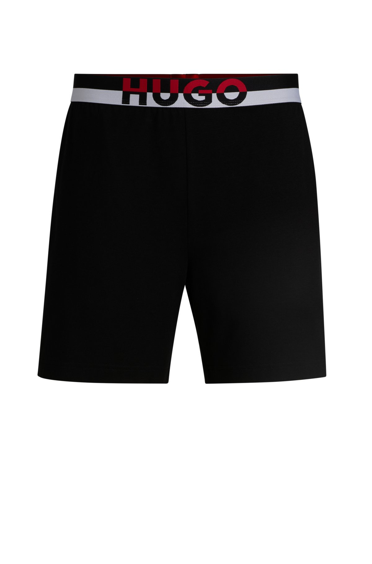 STRETCH-COTTON PAJAMA BOTTOMS WITH COLOR-BLOCKED WAISTBAND - 1