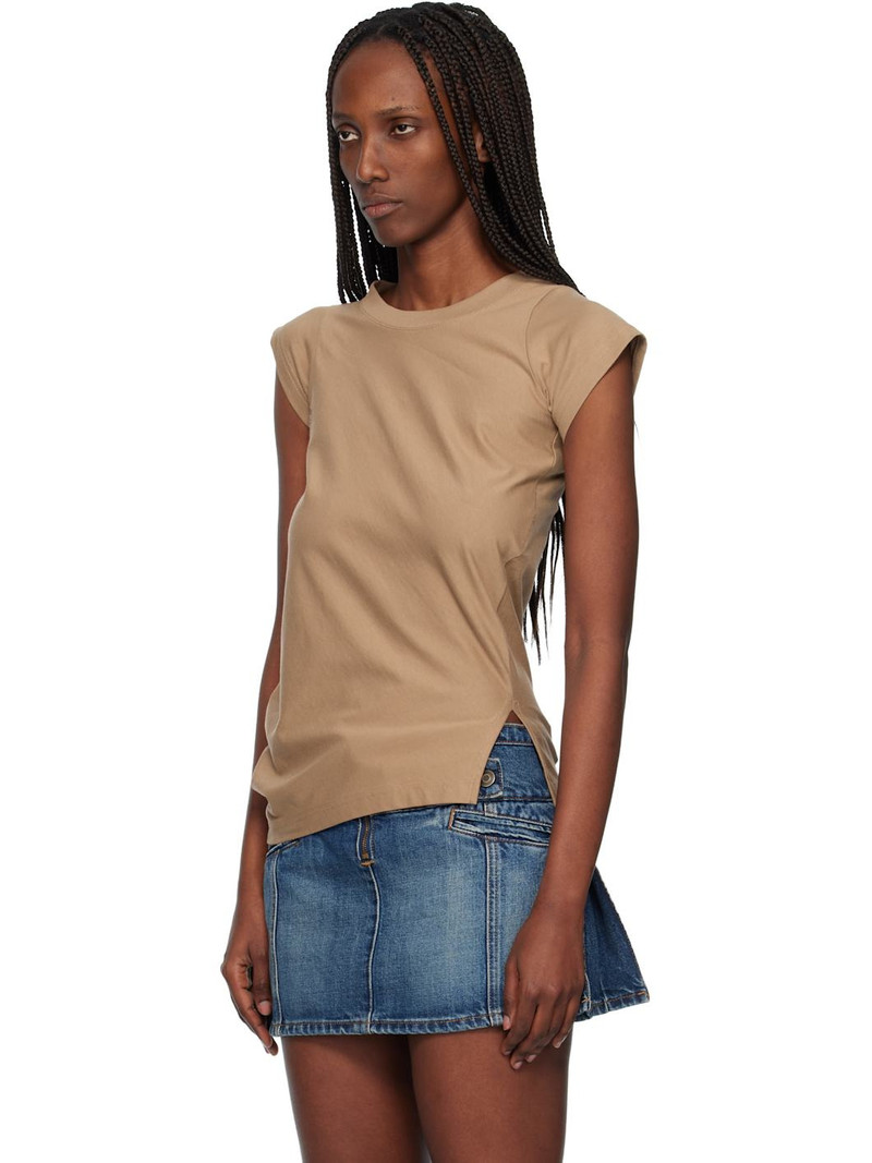 courrèges Beige Twisted Jersey T-shirt outlook
