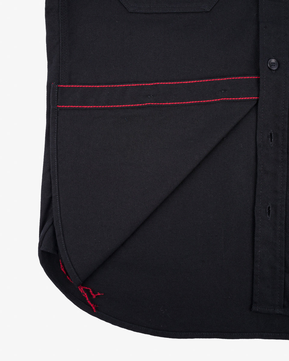 IHSH-414-BLK 9oz Cotton Linen Work Shirt - Black - 10