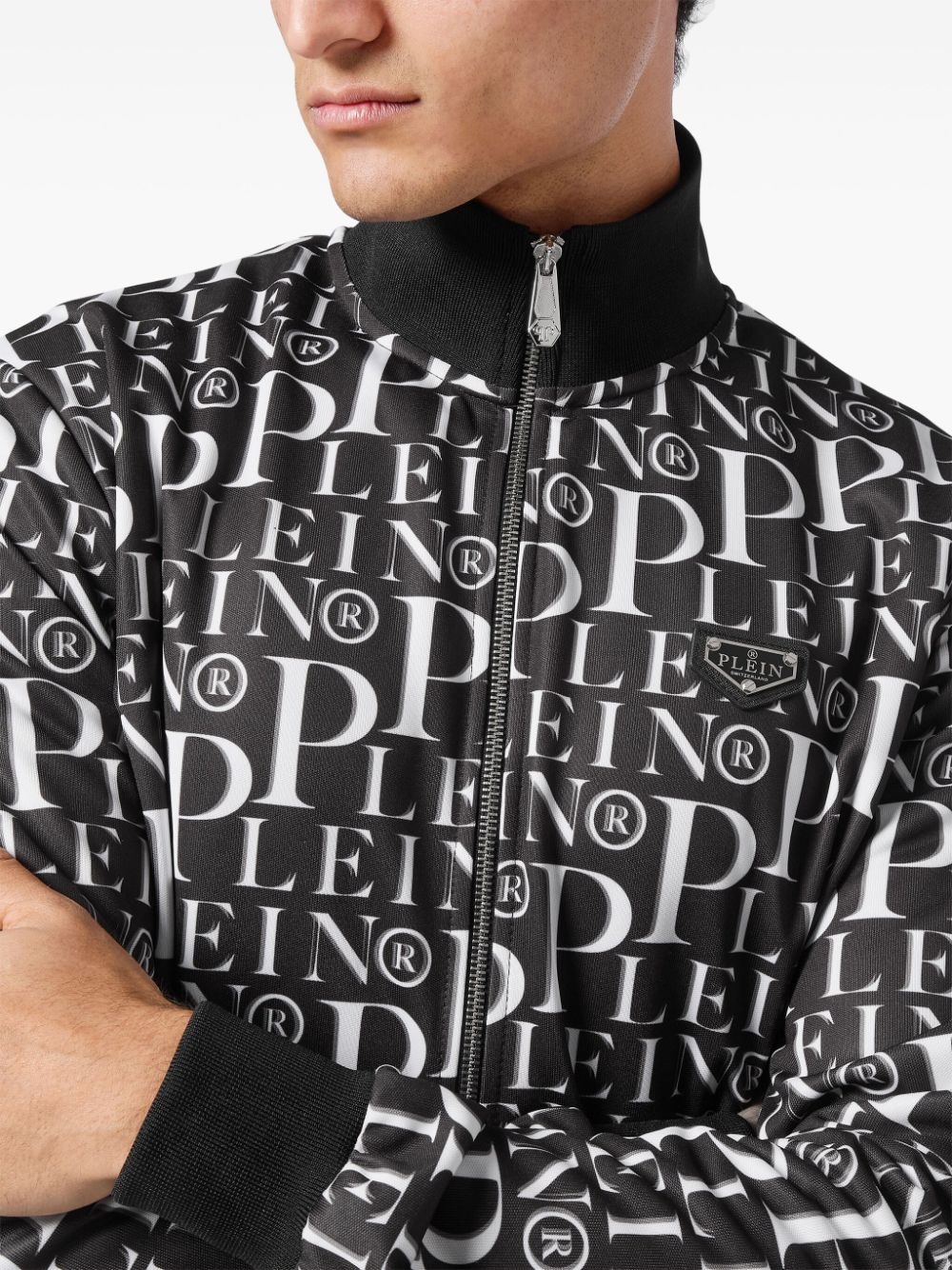 graphic print jogging jacket - 4