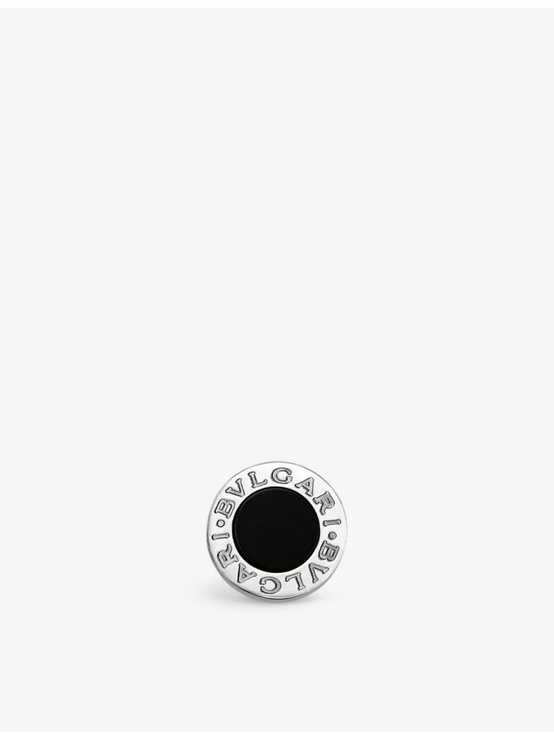 Bvlgari Bvlgari 18ct white-gold and black onyx single stud earring 1