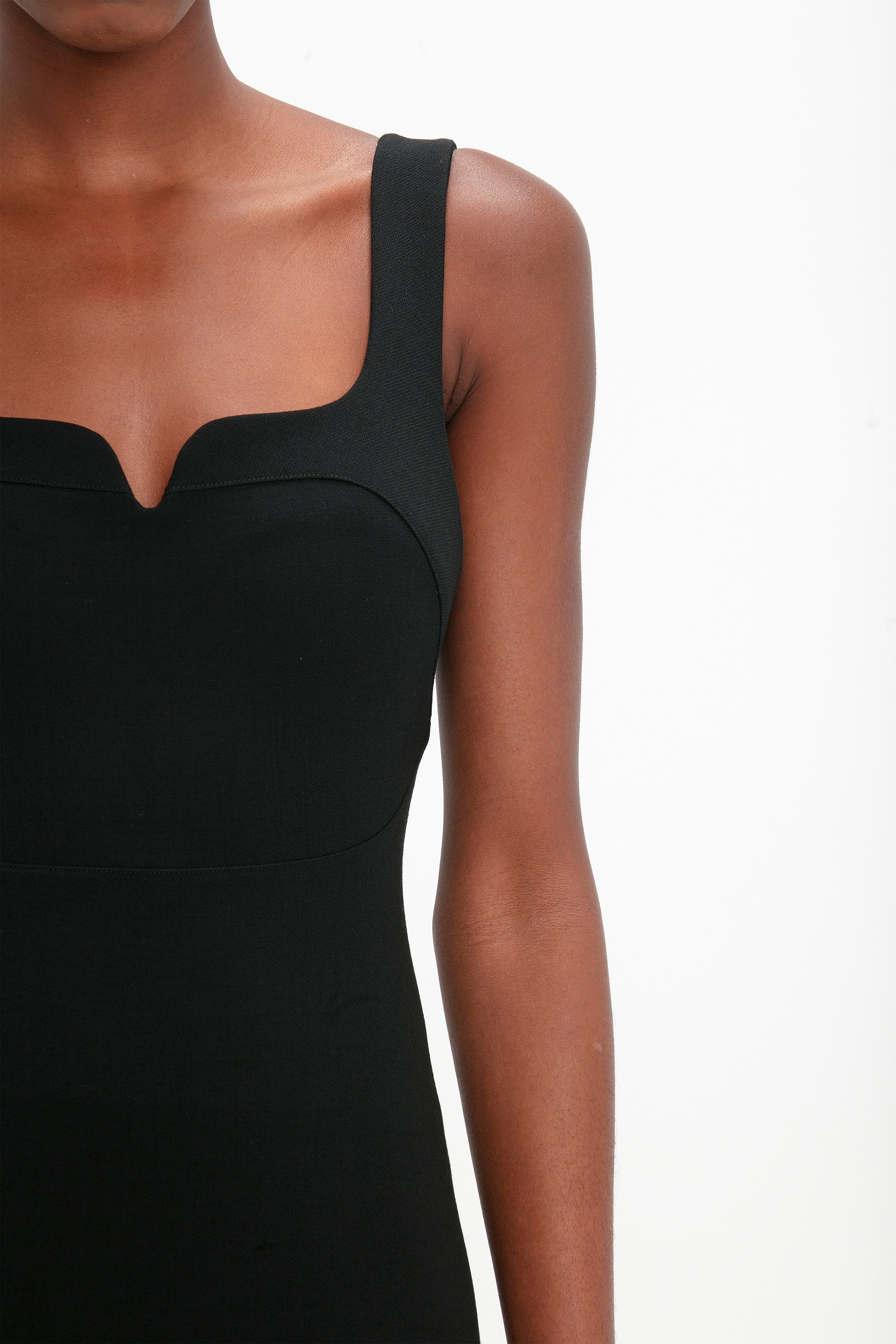 Sleeveless Fitted T-Shirt Dress In Black - 6