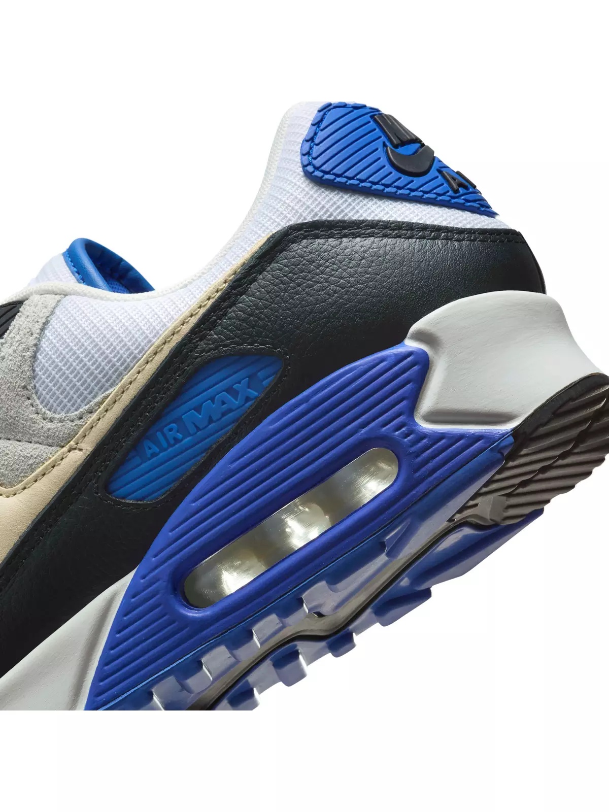Air Max 90 Premium "White/Racer Blue/Black/Khaki" Men's Shoe - 8