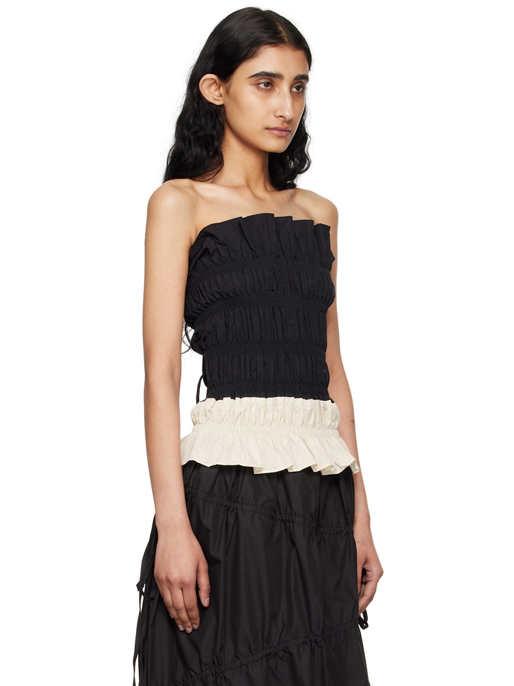 Kijun Black & Off-White Mono Tube Top | REVERSIBLE