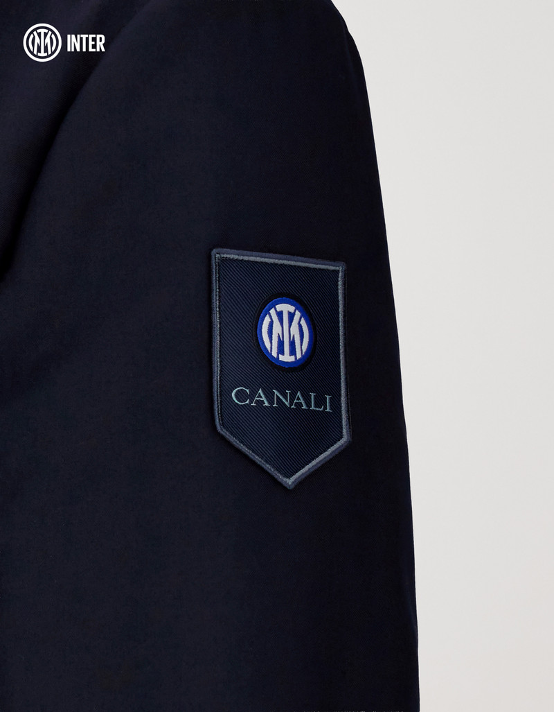 CAR COAT IN A BLUE VISCOSE BLEND - INTER COLLECTION 6