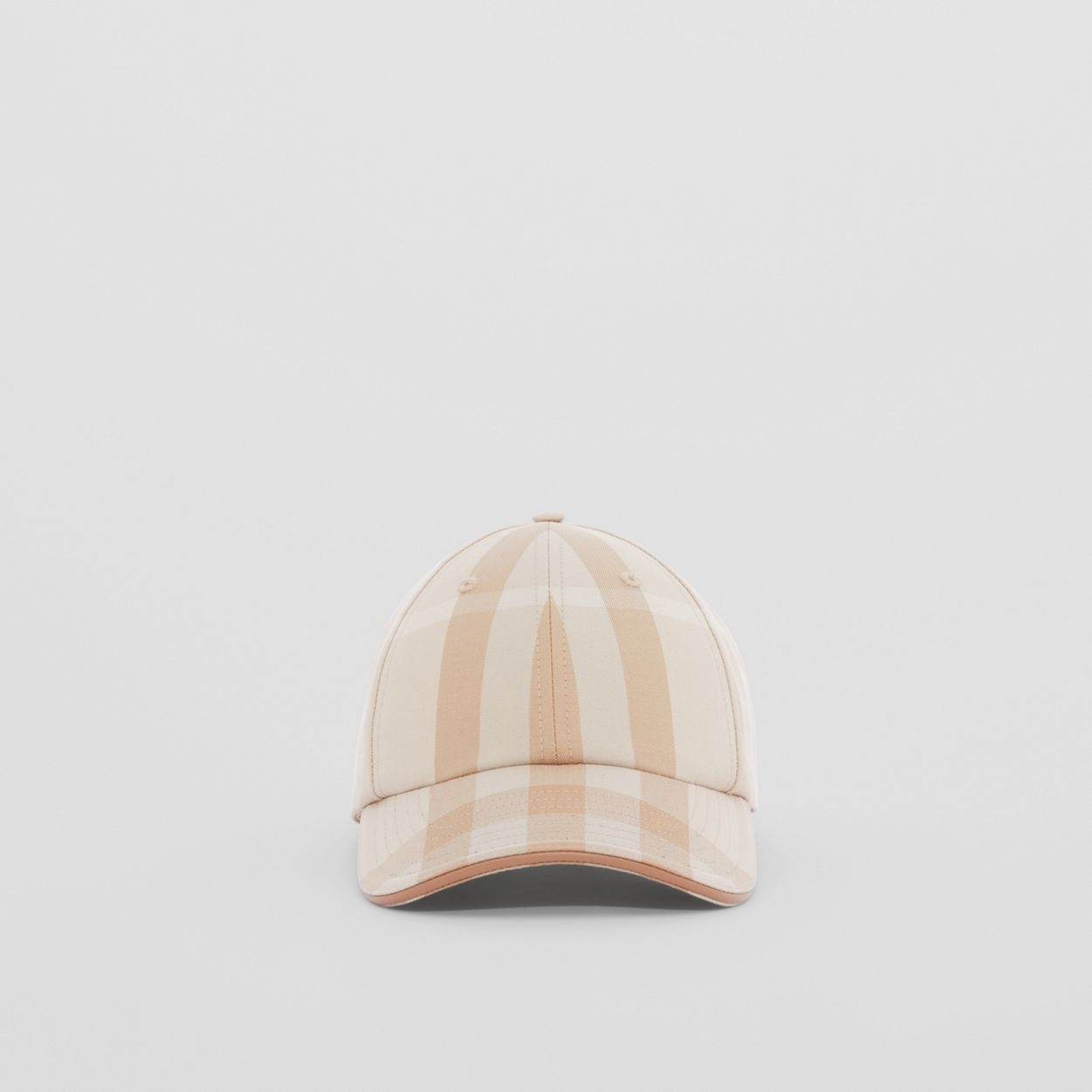 Logo Detail Check Cotton Baseball Cap - 1