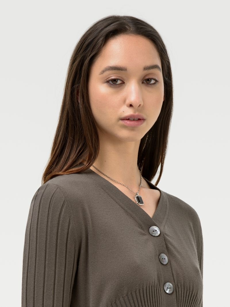 CUT OUT KNIT CARDIGAN - 7