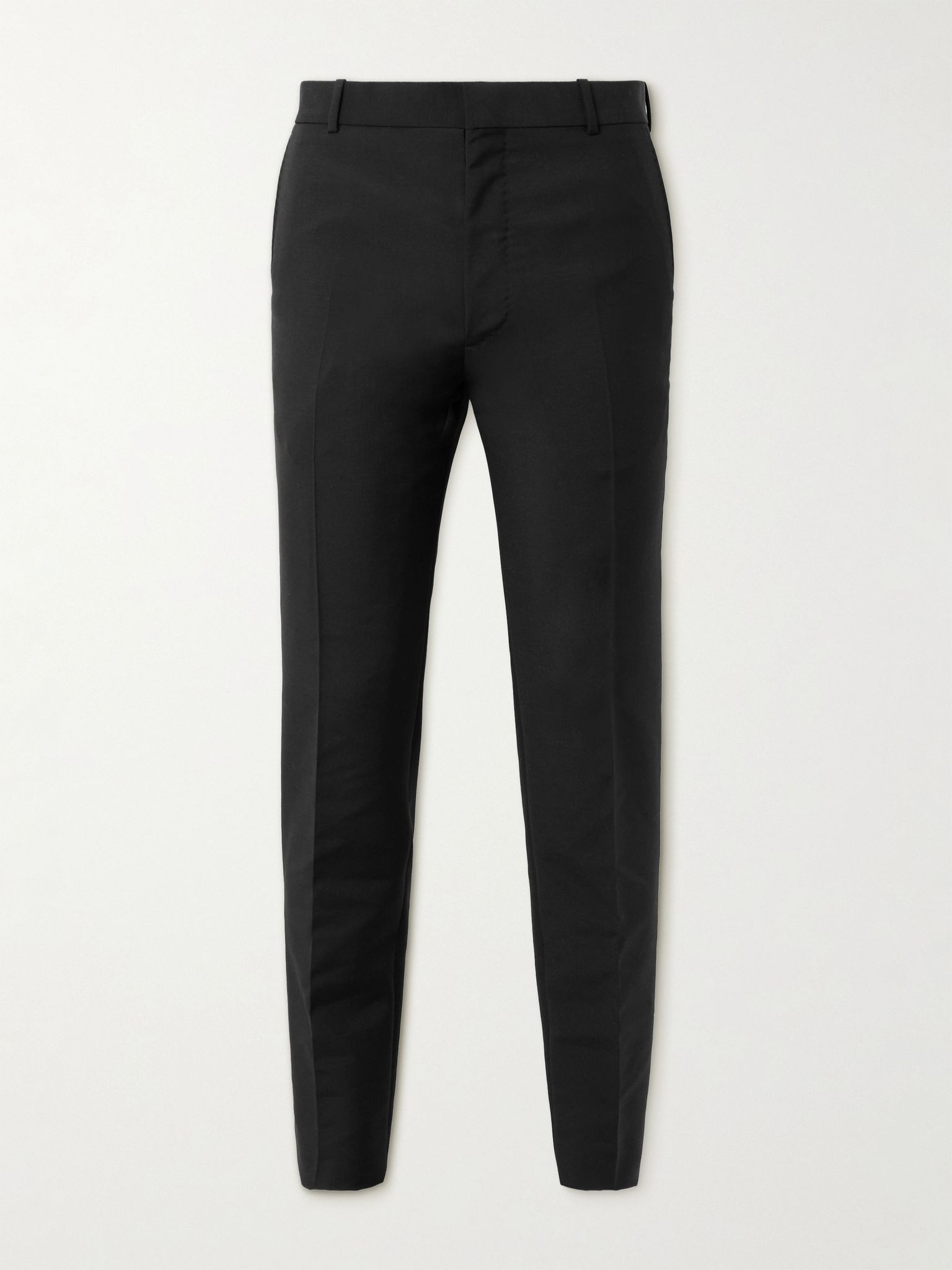 Slim-Fit Pleated Wool and Mohair-Blend Suit Trousers Black - 1