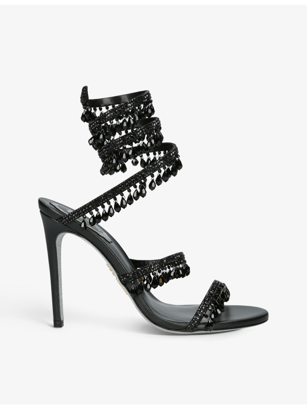 Chandelier 105 crystal-embellished leather heeled courts - 1