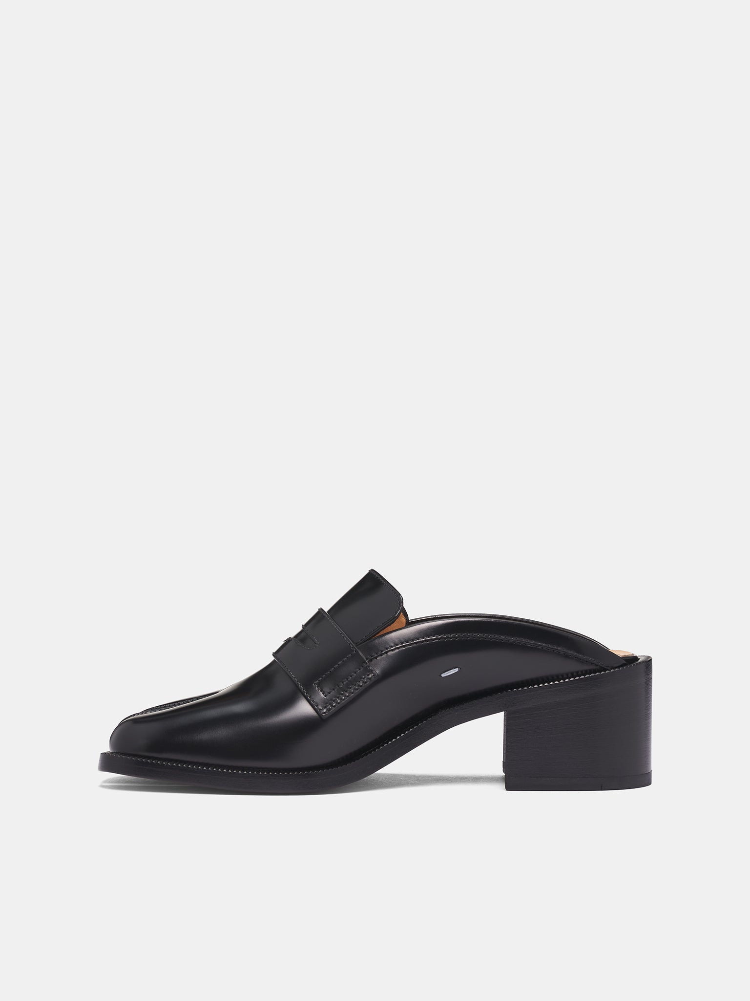 Black Polished Tabi Penny Loafers - 3