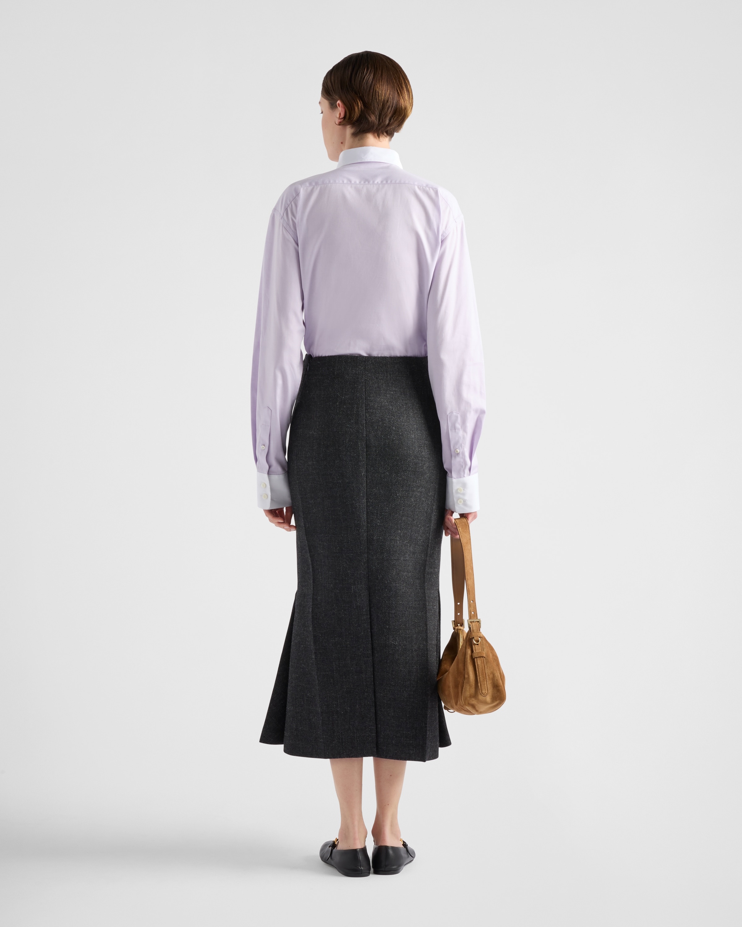Embroidered Oxford cotton and poplin shirt - 5