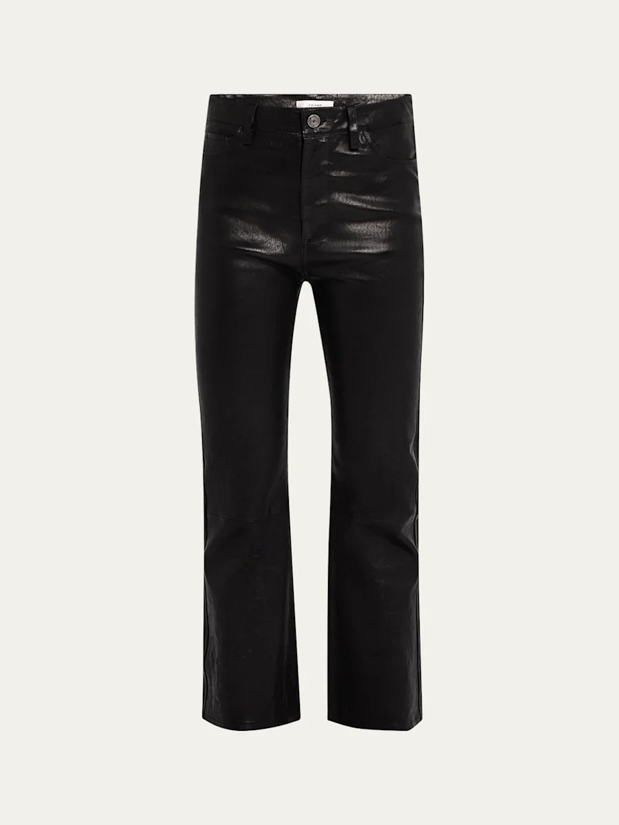 Le Crop Mini Boot Leather Pants - 1