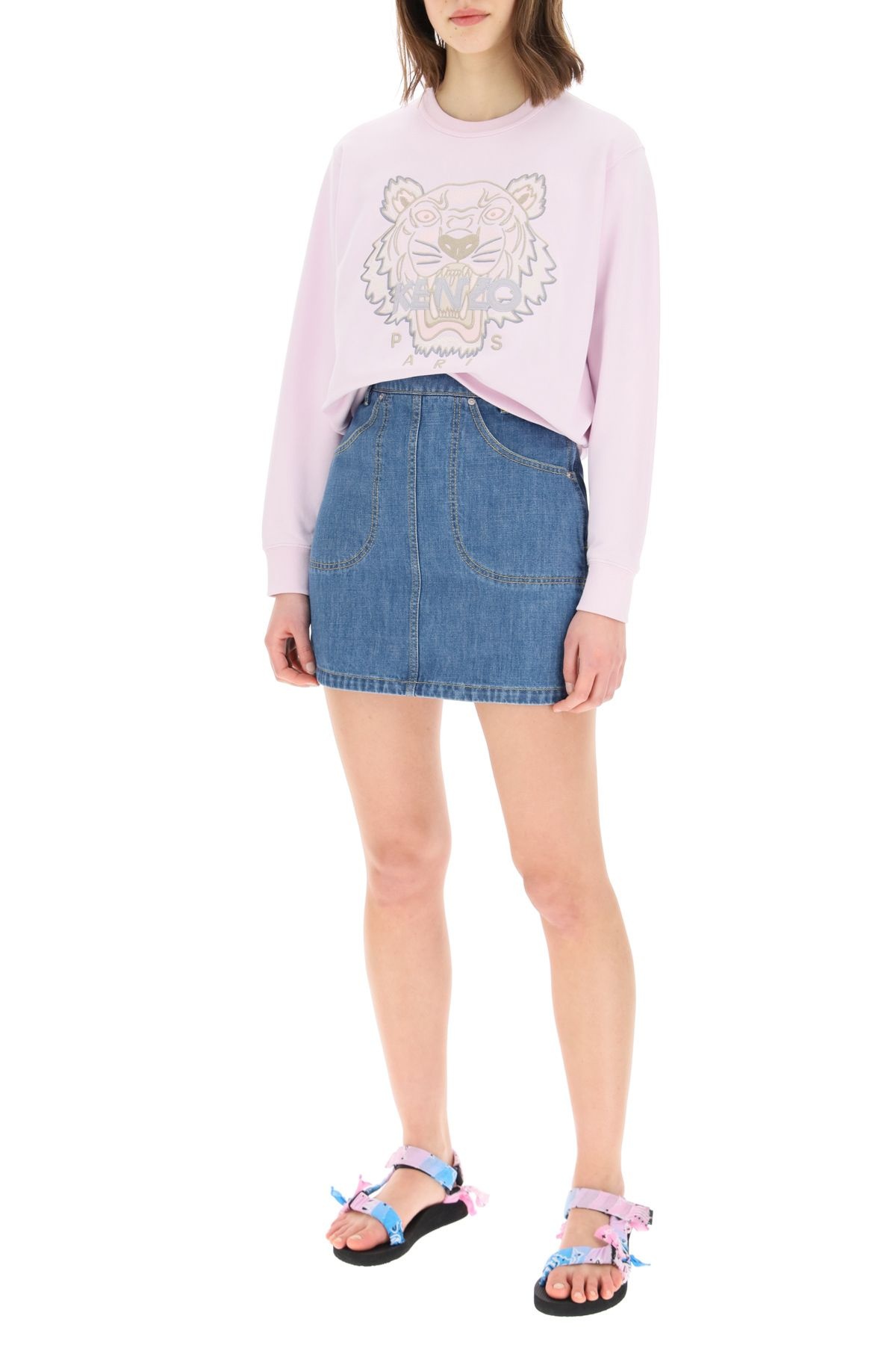 COTTON DENIM MINI SKIRT - 2