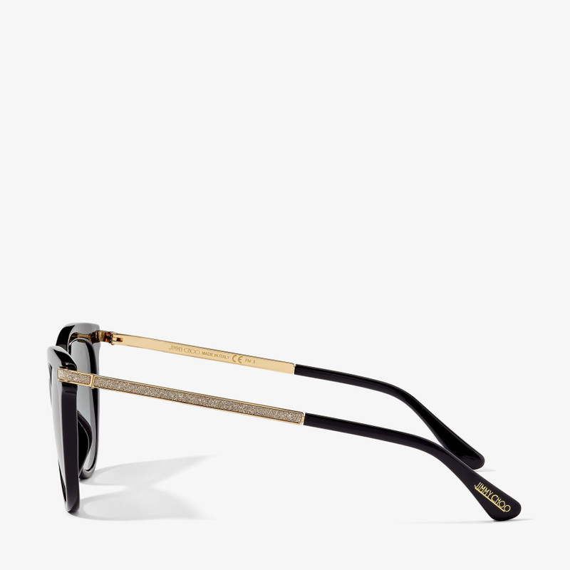 JIMMY CHOO Axelle
Black Acetate and Rose Gold Metal Cat Eye Sunglasses with Grey-Shaded Lenses outlook