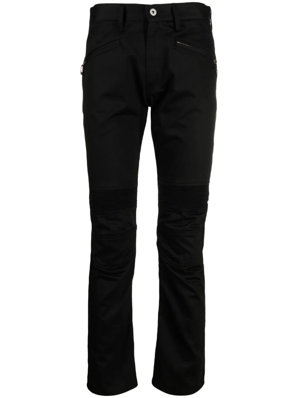 panel-detail cropped skinny trousers - 1