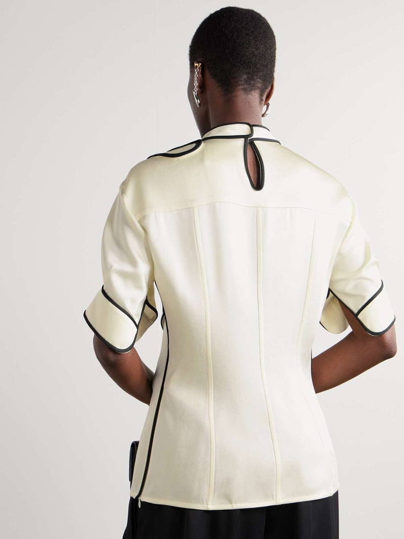 Appliquéd satin top Ivory 4