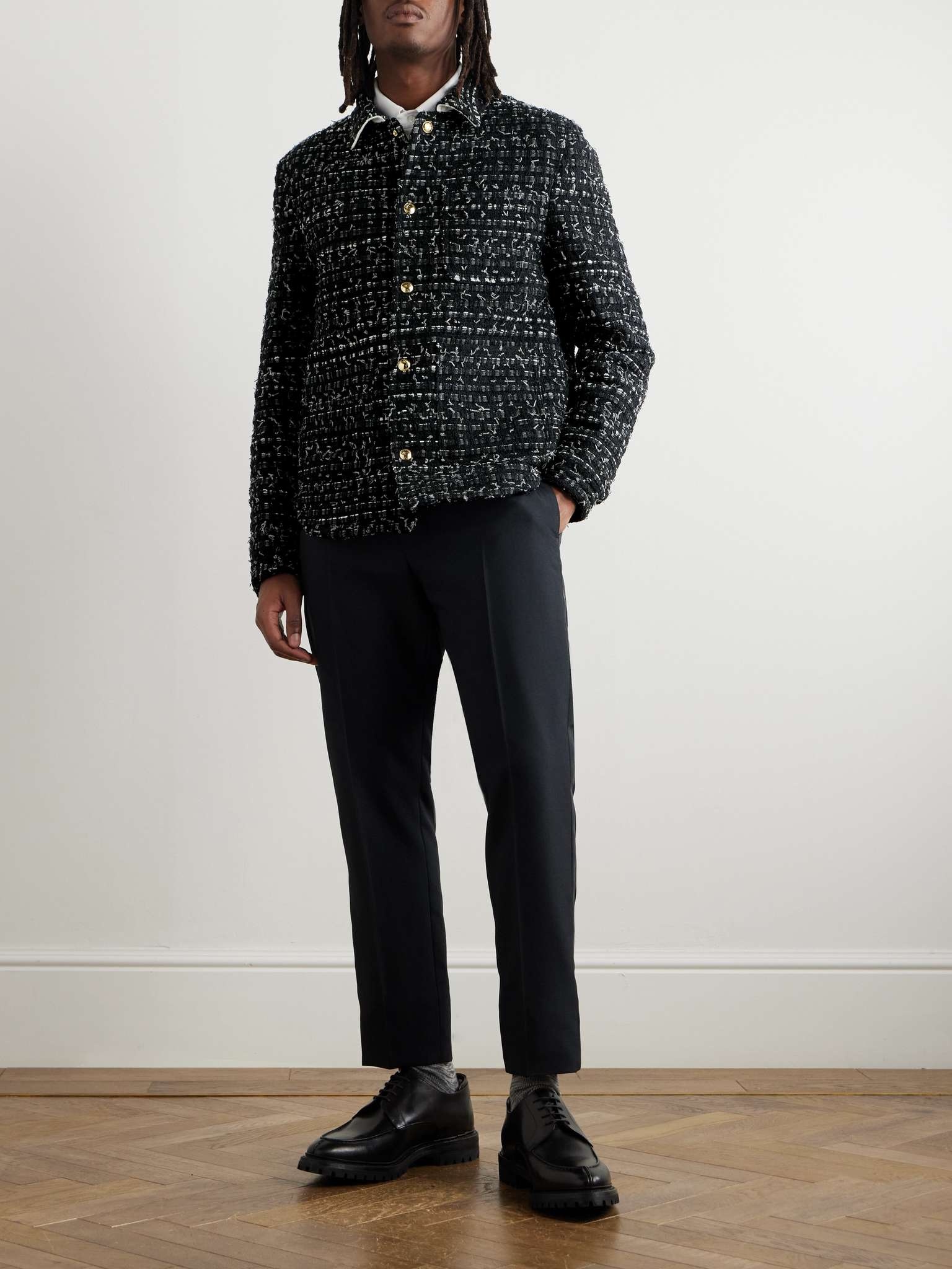 Slim-Fit Frayed Tweed Jacket - 2