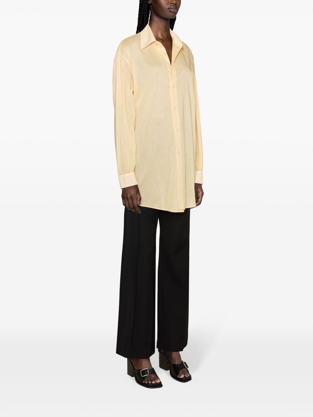 semi-sheer cotton shirt - 3