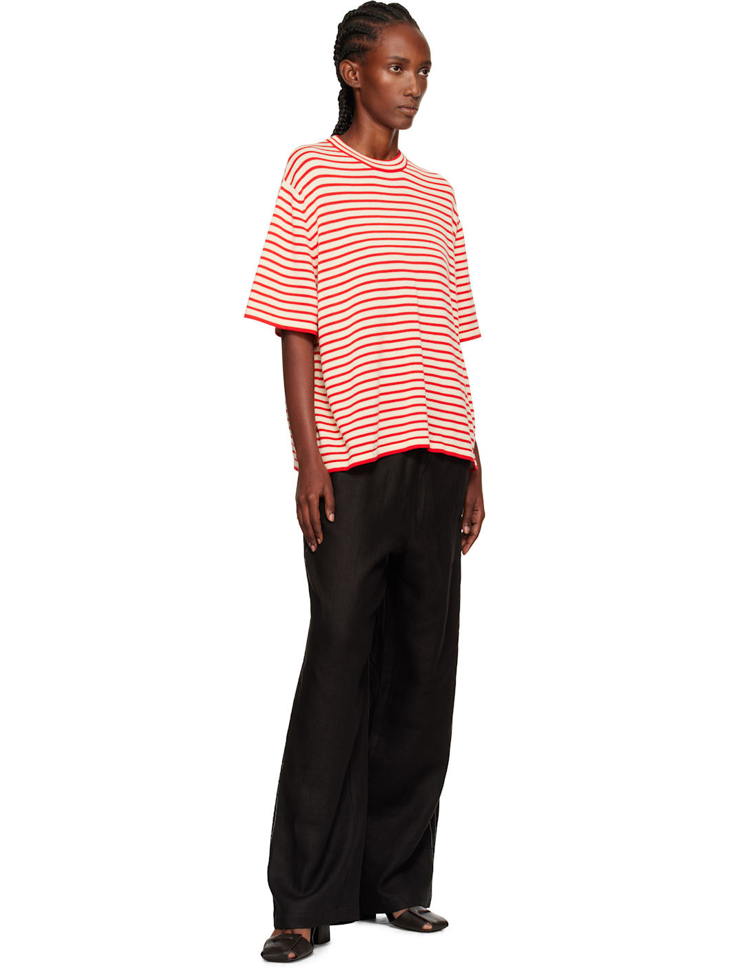 Black Linen & Lace Trousers - 4