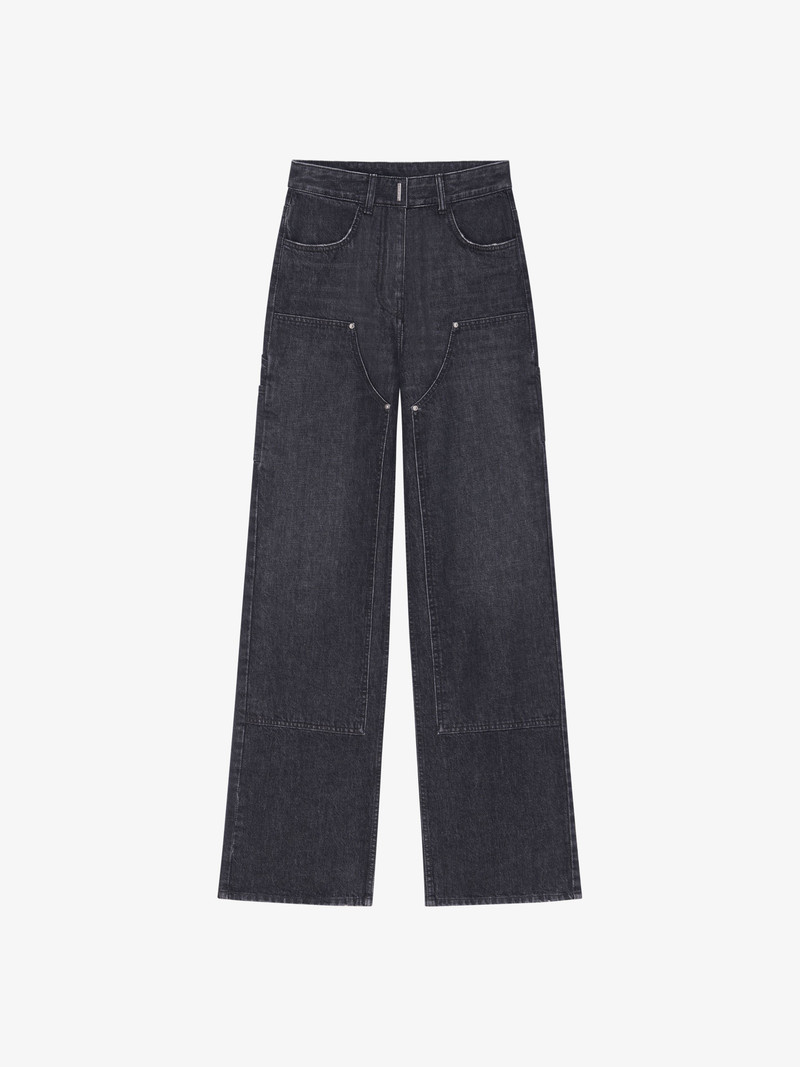 OVERSIZED JEANS IN DENIM WITH PATCHES - 1