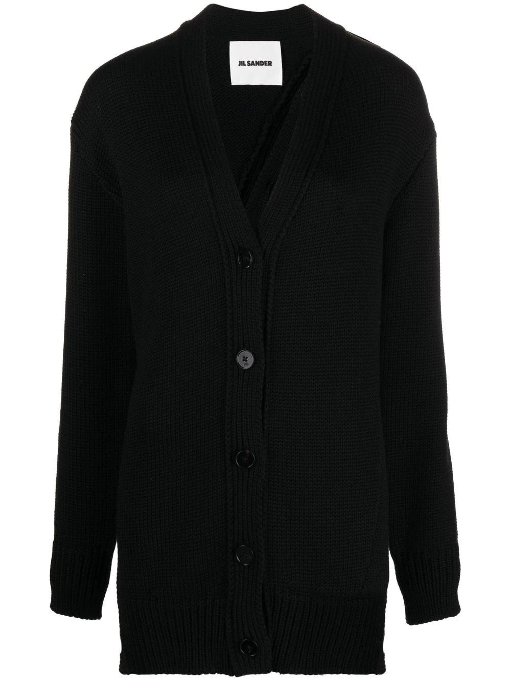 asymmetric button wool cardigan - 1